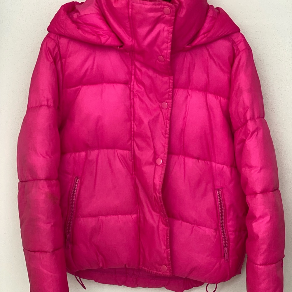 GAP Bright Pink Recycled Puffer Jacket